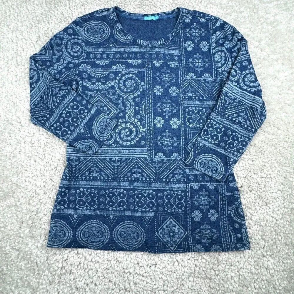 J McLaughlin Catalina Cloth Blue Bandanna Print Tee